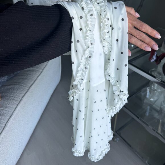 NWT AFRM Cat Ruffle Micro Maxi in Blanc Micro Dot Size S. - Picture 8 of 11